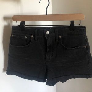 Madewell Curvy High-Rise washed black Denim Shorts, Size 28, NWT